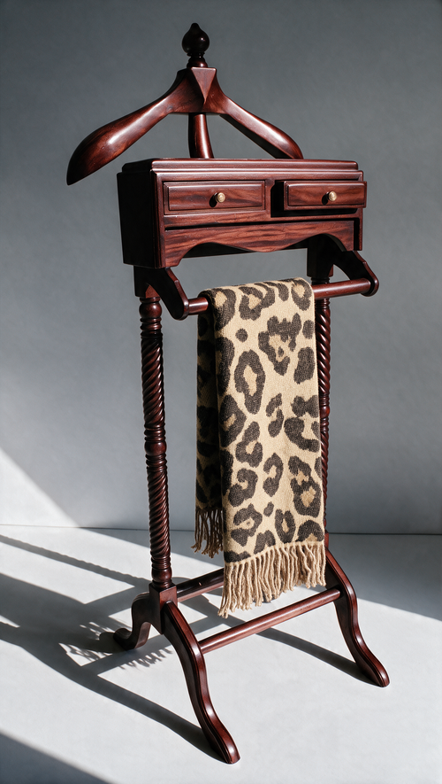 Chloe - Hardal Karamel Leopar Desenli Püsküllü Kadın Atkı / Şal